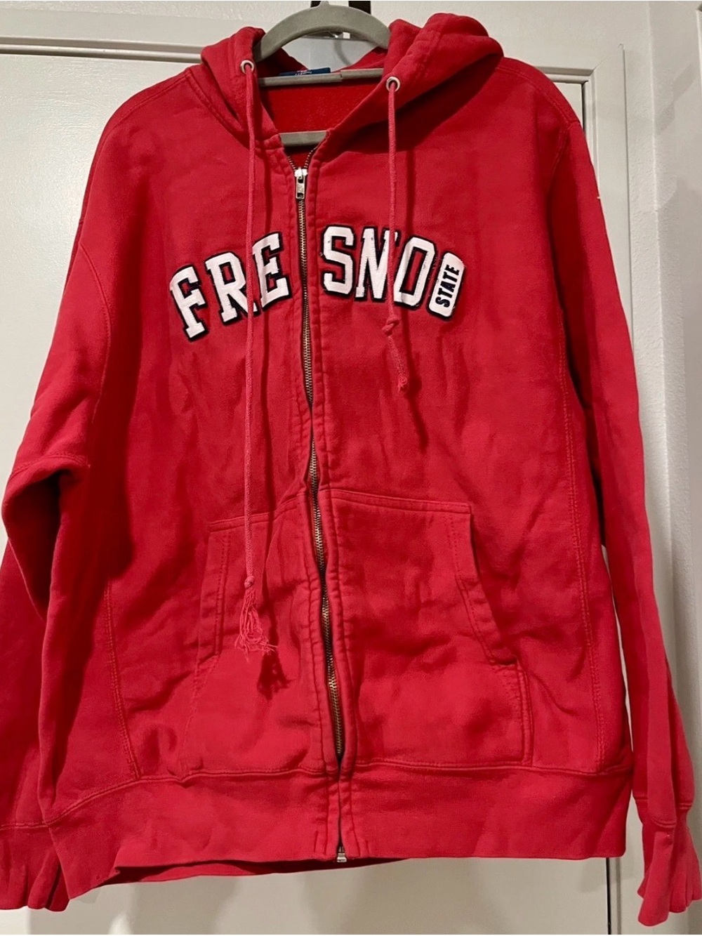 Red Full Zip Hoodie FRESNO STATE BULLDOGS Size M Excellent Condition